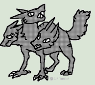 Gif animé cerbère mord